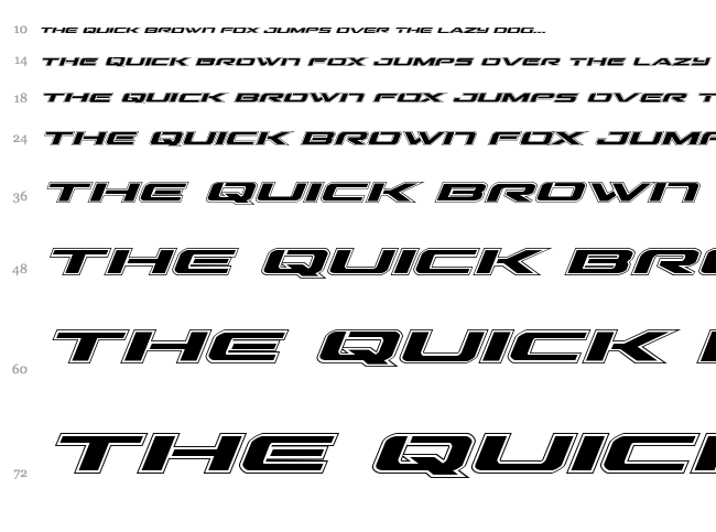 Outrider font waterfall