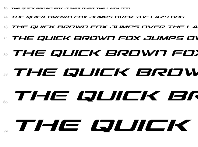 Outrider font waterfall