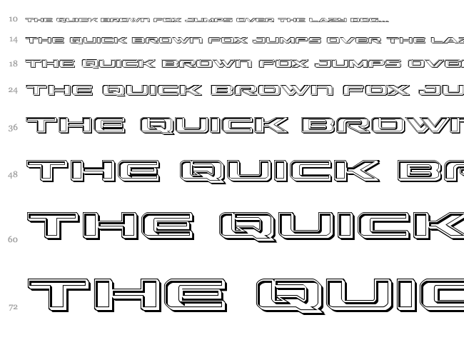 Outrider font waterfall