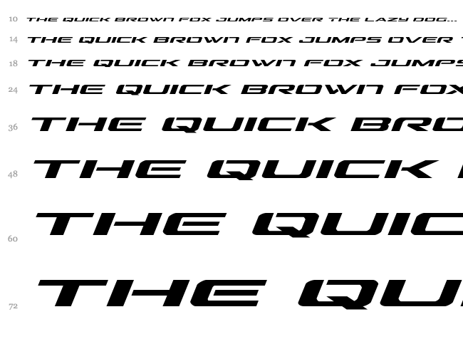 Outrider font waterfall