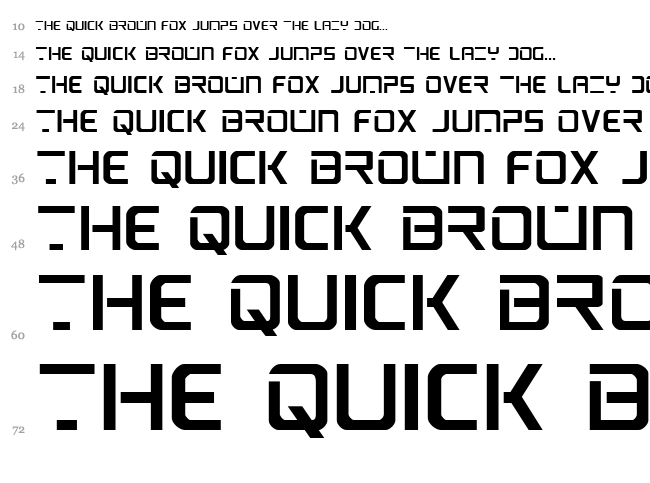 PsYonic VII font waterfall