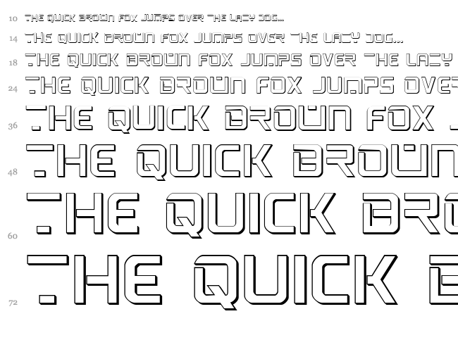PsYonic VII font waterfall