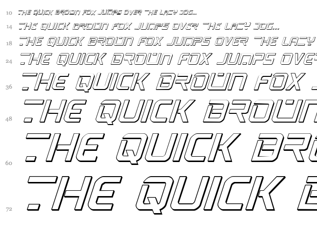 PsYonic VII font waterfall