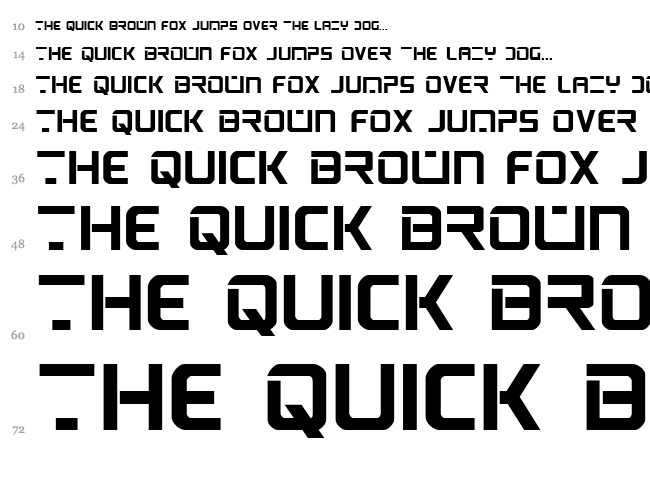 PsYonic VII font waterfall