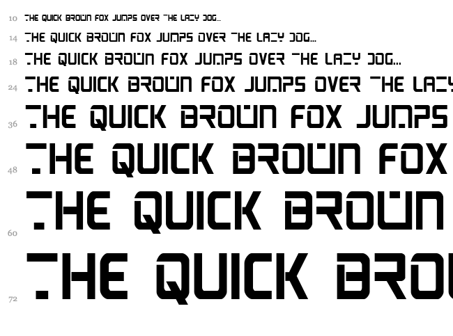 PsYonic VII font waterfall