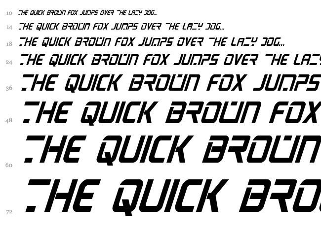 PsYonic VII font waterfall