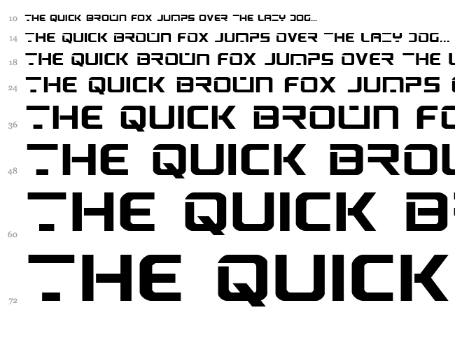 PsYonic VII font waterfall