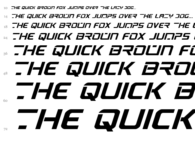PsYonic VII font waterfall