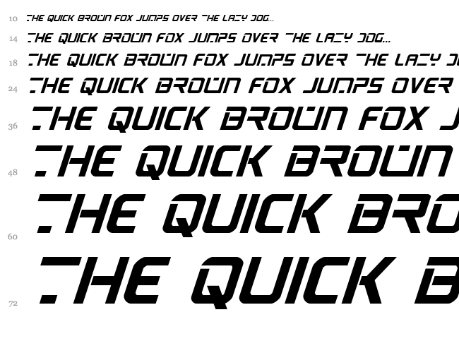 PsYonic VII font waterfall