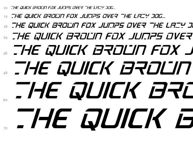 PsYonic VII font waterfall