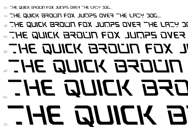 PsYonic VII font waterfall