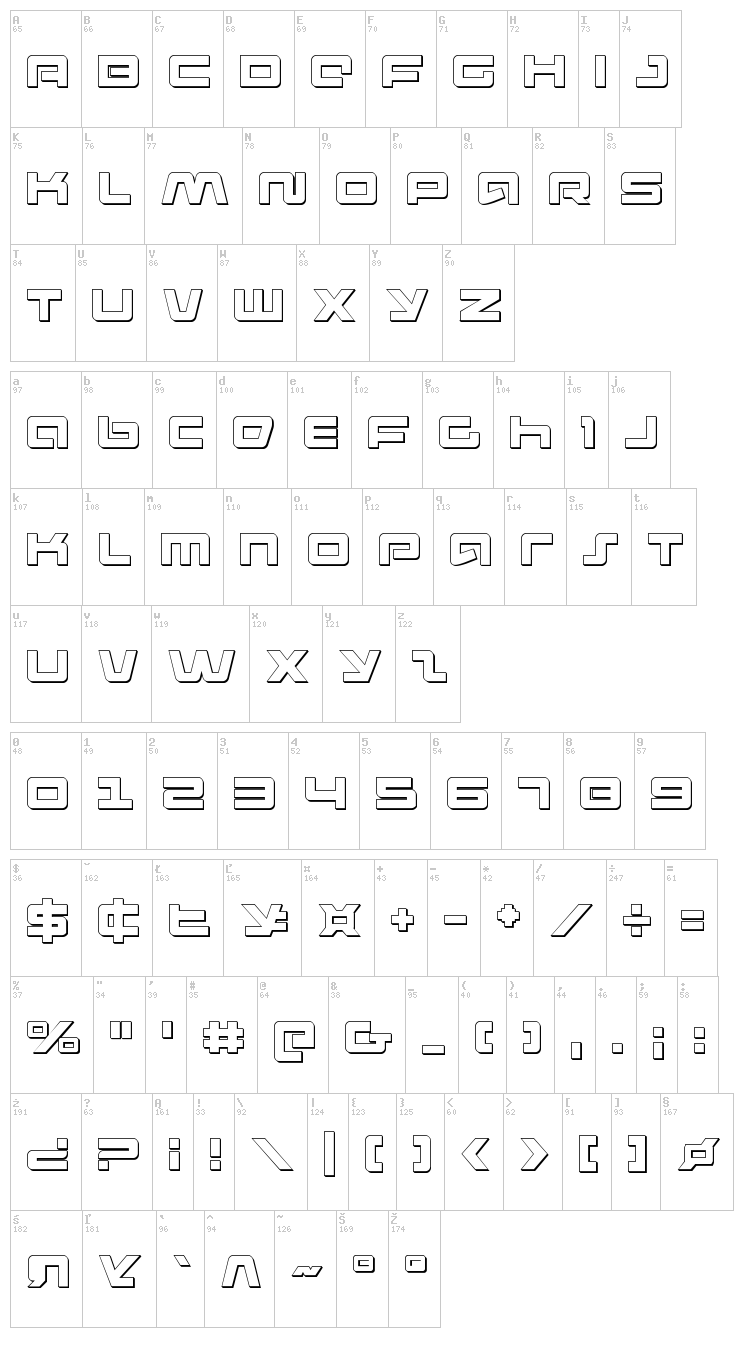 Pulse Rifle font map