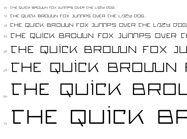 Quasitron font waterfall