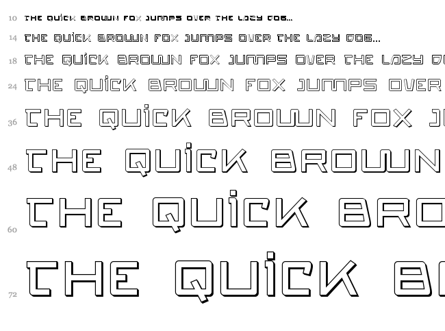 Quasitron font waterfall