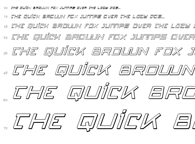 Quasitron font waterfall