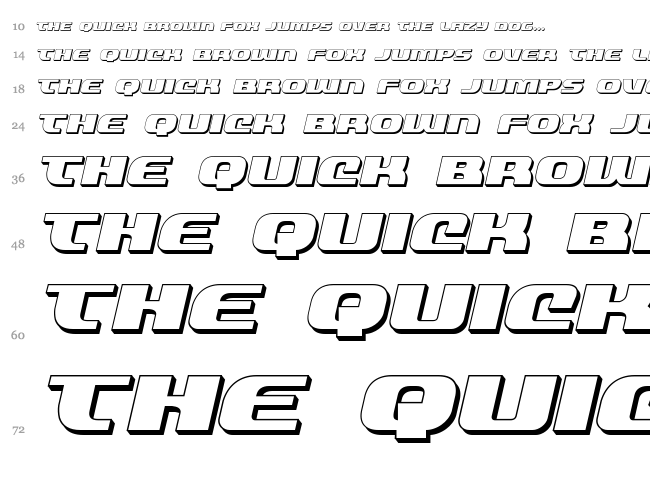Quickening font waterfall
