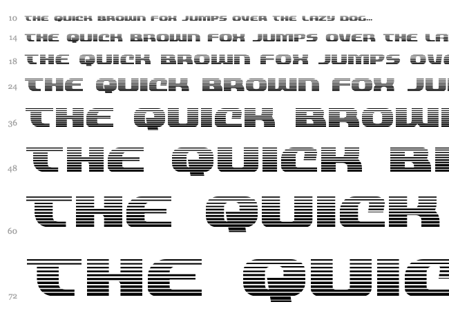 Quickening font waterfall