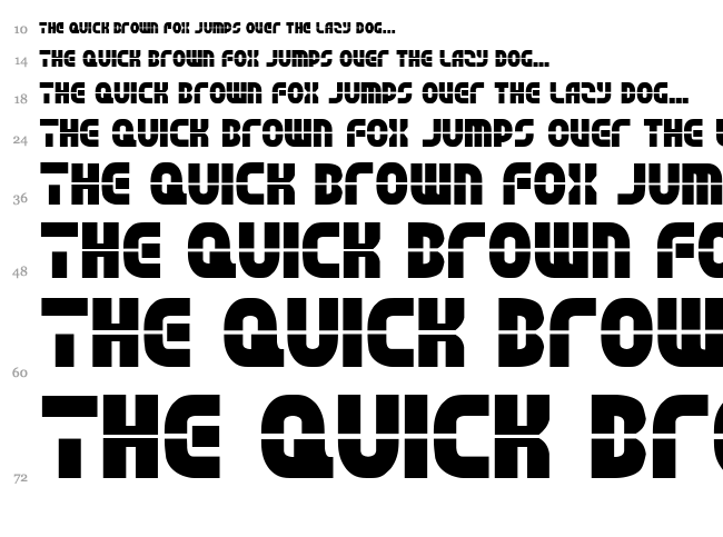 Rebel Command font waterfall
