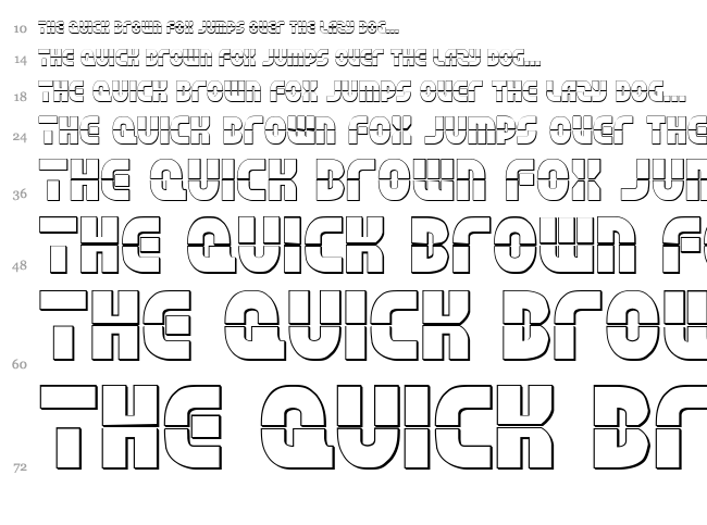Rebel Command font waterfall