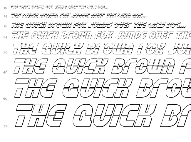 Rebel Command font waterfall