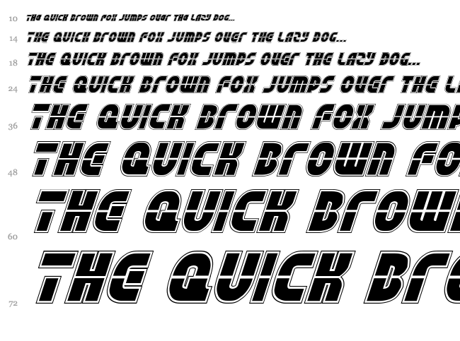 Rebel Command font waterfall