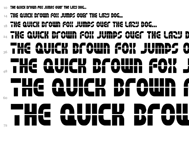 Rebel Command font waterfall