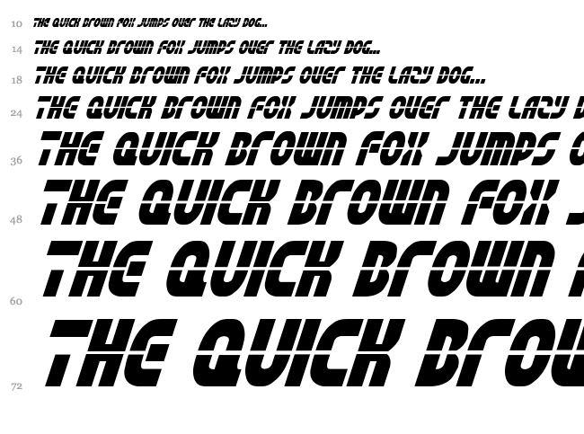 Rebel Command font waterfall
