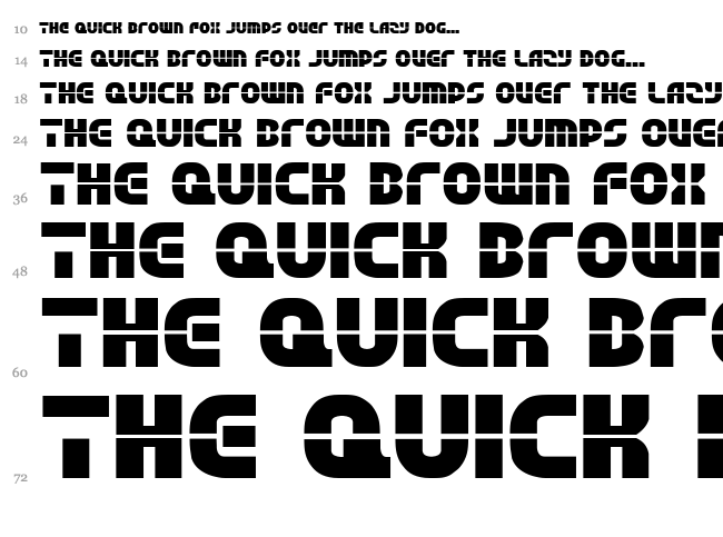Rebel Command font waterfall