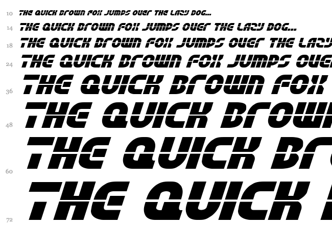 Rebel Command font waterfall
