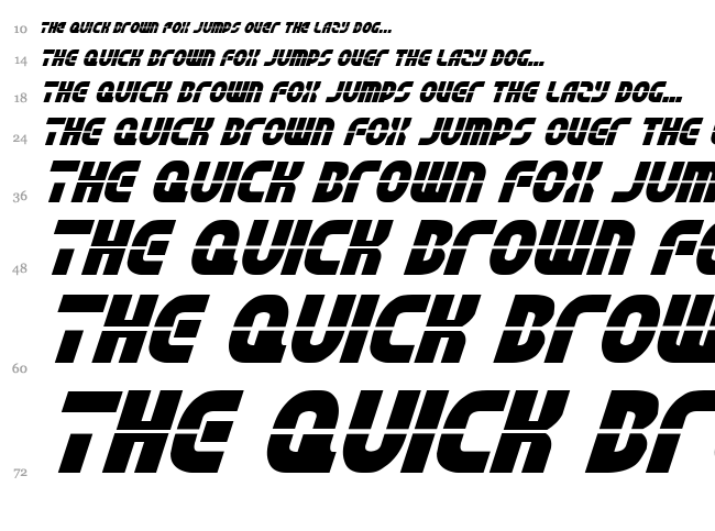 Rebel Command font waterfall
