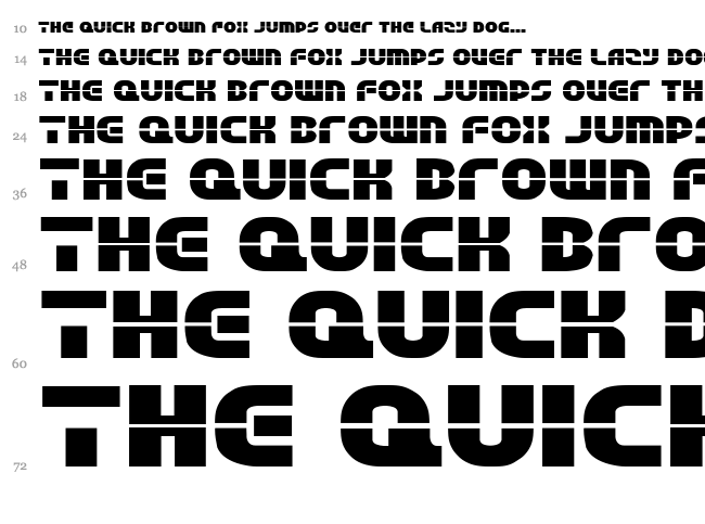 Rebel Command font waterfall