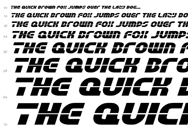 Rebel Command font waterfall