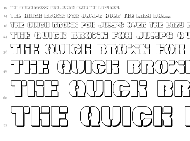 Space Cruiser font waterfall