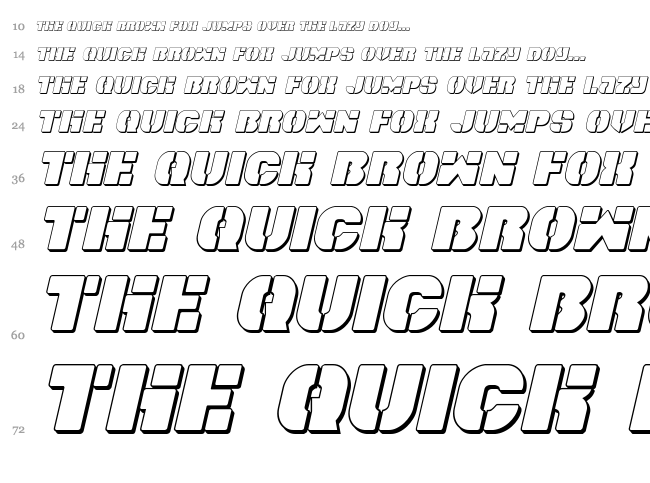 Space Cruiser font waterfall