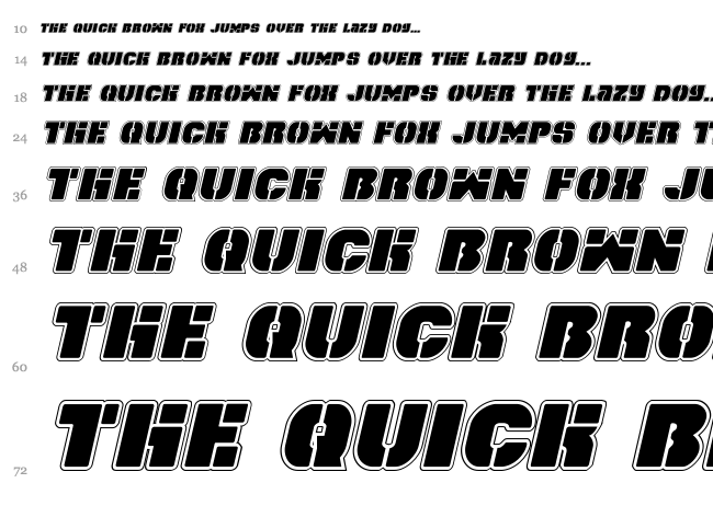 Space Cruiser font waterfall