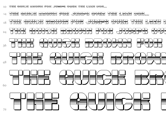 Space Cruiser font waterfall