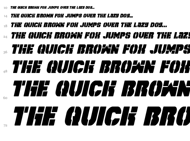 Space Cruiser font waterfall