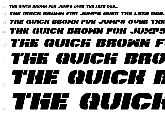Space Cruiser font waterfall