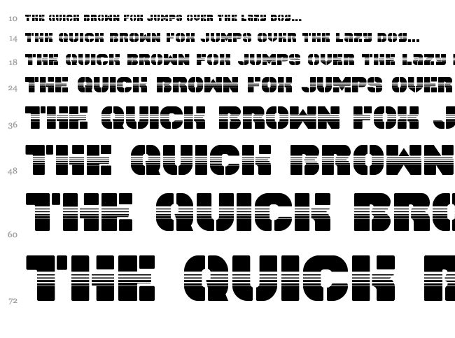 Space Cruiser font waterfall