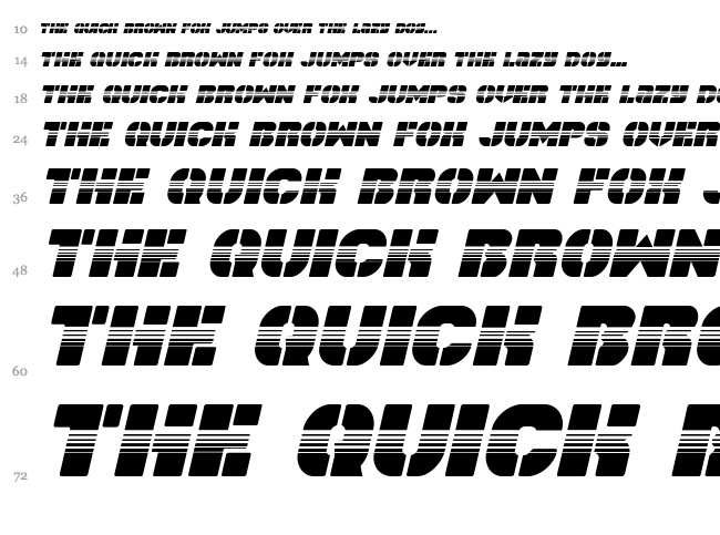 Space Cruiser font waterfall