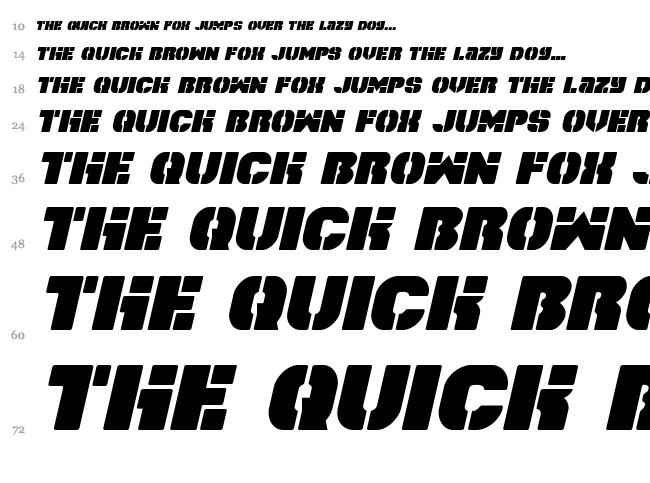 Space Cruiser font waterfall