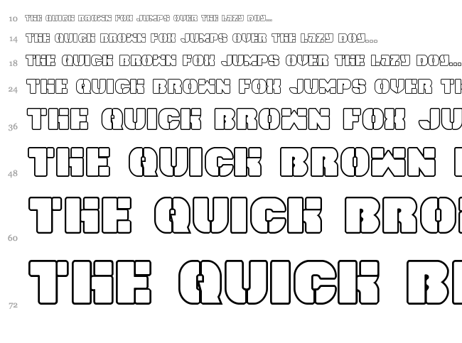 Space Cruiser font waterfall