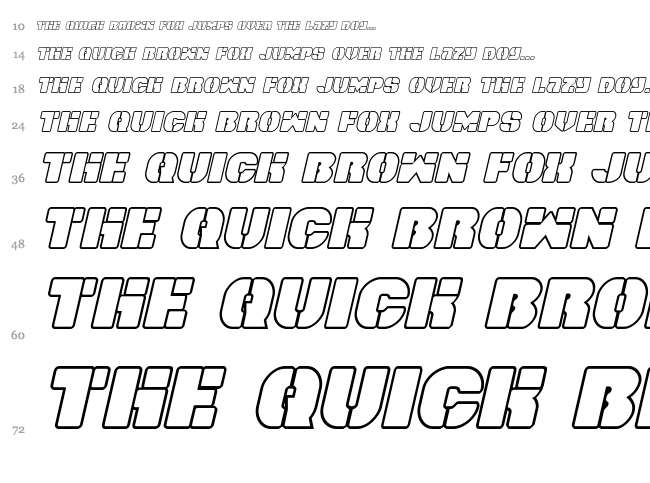Space Cruiser font waterfall