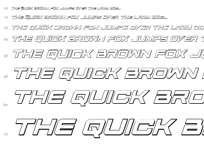Space Ranger font waterfall