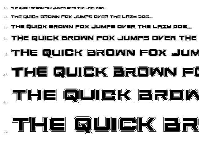 Space Ranger font waterfall