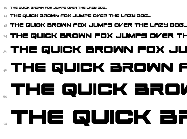 Space Ranger font waterfall