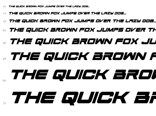 Space Ranger font waterfall