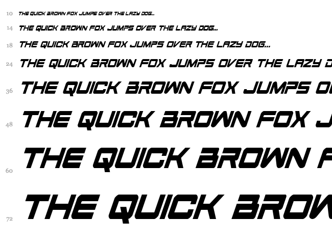 Space Ranger font waterfall