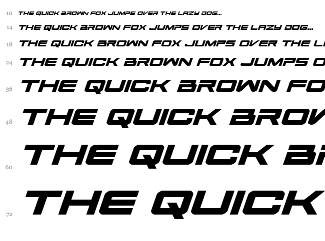 Space Ranger font waterfall
