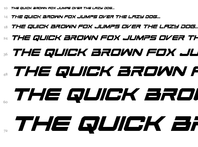 Space Ranger font waterfall